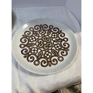 Biltons Staffordshire England Ironstone Dinner Plates Brown Floral Vintage‎ (4)